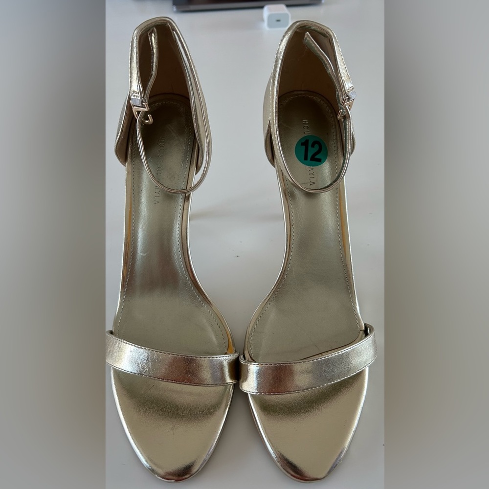 House of Hayla Gold High Heels, Size 12